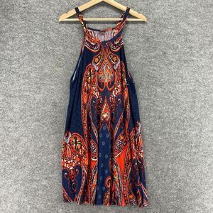 5/$45 Lascana Dress Women M Medium Blue Geometric Shift Short Sleeveless